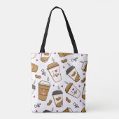 Tote Bag Cafés, Fèves de café, Amateur de café, Coeurs (Dos)