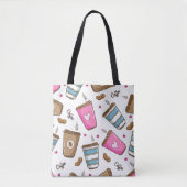 Tote Bag Cafés, Haricots, Coeurs, Amateur De Café (Devant)