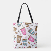 Tote Bag Cafés, Haricots, Coeurs, Amateur De Café (Dos)