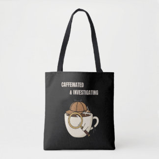 Tote Bag Cafféiné & Enquête | Livre de Mystère Cosy