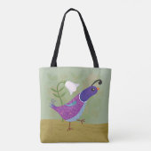 Tote Bag Cailles pourpres de danse avec le lis (Dos)