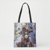 Tote Bag Cairn Terrier Chien équitation Moto Noël (Devant)