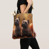 Tote Bag Cairn Terrier Chiot Automne Citrouille de plaisir (De près)