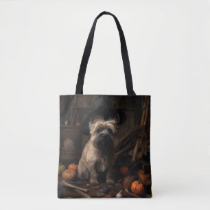 Tote Bag Cairn Terrier Citrouilles Halloween effroi