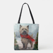 Tote Bag Cairn Terrier Dog dans Noël de neige (Dos)