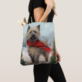 Tote Bag Cairn Terrier Dog dans Noël de neige (De près)