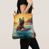 Tote Bag Cairn Terrier Plage Surf Peinture (De près)