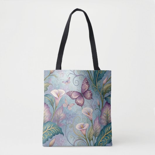 Tote Bag Calas et papillons du printemps (Devant)