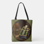 Tote Bag Calculateur comptable Comptomètre vintage (Dos)