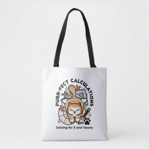 Tote Bag Calculs Parfaits – Création de Chat de Maths Drôle