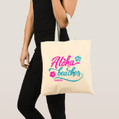 Tote Bag Calembour d'été de plages de magenta Aloha (Devant (produit))
