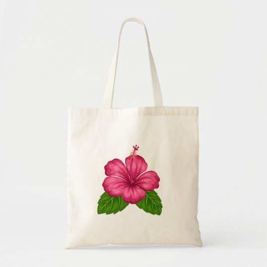 Tote Bag Calendula arrangée et hibiscus rose (Devant)