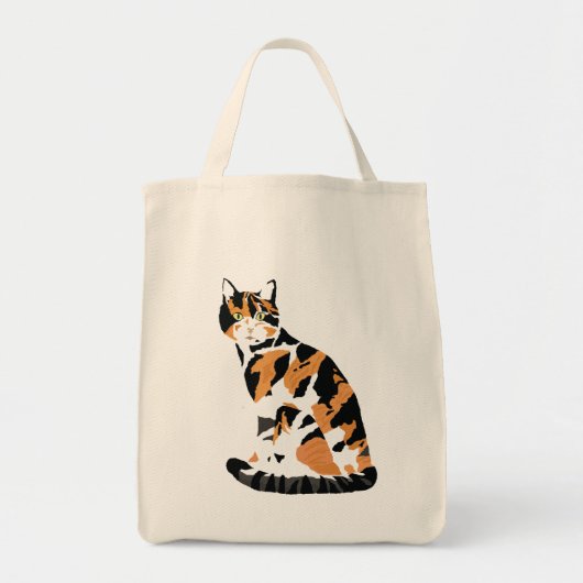 Tote Bag Calico chat assis (Devant)