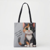 Tote Bag Calico Kitten Whimsical avec attitude (Devant)