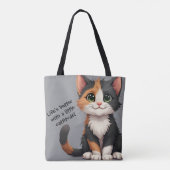 Tote Bag Calico Kitten Whimsical avec attitude (Dos)