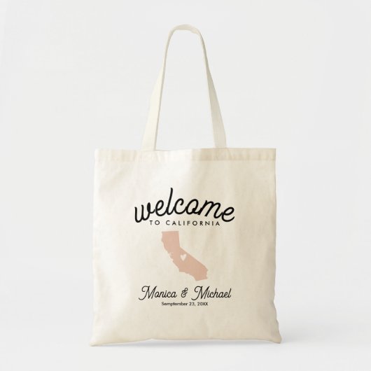 Tote Bag CALIFORNIA State Map Destination Mariage N'IMPORTE (Devant)