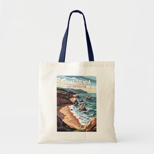 Tote Bag California Travel Art Vintage (Devant)