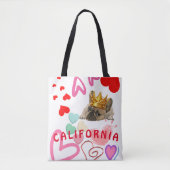 Tote Bag Californie Amoureux des chiens tendance estivale a (Devant)