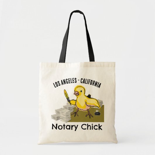 Tote Bag Californie Notaire Chick Yellow Feather Queue (Devant)