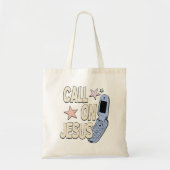 Tote Bag Call on Jesus – Retro Faith Design (Devant)