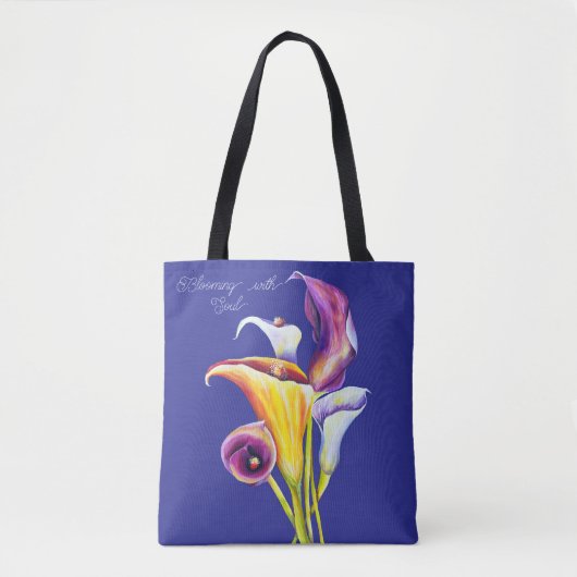 Tote Bag Calla Lillies Booming Aquarelle Beauté botanique (Devant)