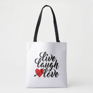 Tote Bag Calligraphie de la Saint Valentin au rire en direc