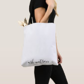 Tote Bag Calligraphie manuscrite simple et moderne blanc cl (De près)
