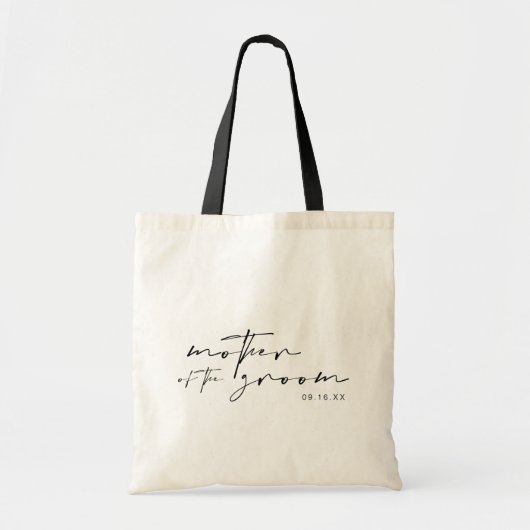 Tote Bag Calligraphie moderne chic, mère du marié (Devant)