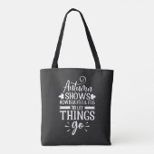 Tote Bag Calligraphie moderne Citation d'automne (Dos)