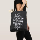 Tote Bag Calligraphie moderne Citation d'automne (De près)