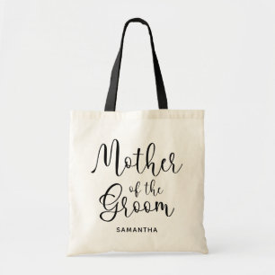 Tote Bag Calligraphie moderne noire pour la mère du marié
