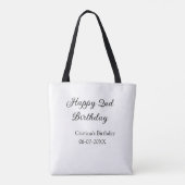 Tote Bag calligraphie simple minimum heureux 2e anniversair (Dos)