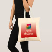 Tote Bag Calligraphy Merry Christmas Upload Photo or Logo (Devant (produit))