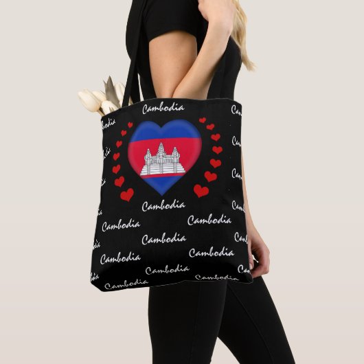 Tote Bag Cambodge Drapeau, mode/sport du drapeau cambodgien (De près)