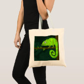 Tote Bag Caméléon mignon vert (Devant (produit))
