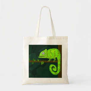 Tote Bag Caméléon mignon vert