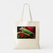 Tote Bag Caméléon vert sur la branche (Dos)