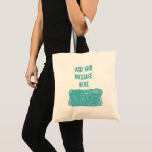 Tote Bag Caméra jetable Message personnalisé Turquoise bleu (Devant (produit))