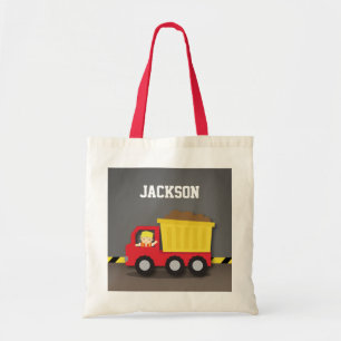 Tote Bag Camion à benne basculante rouge Construction Garço