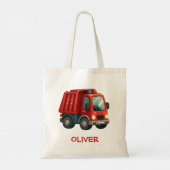 Tote Bag Camion à benne rouge mignon (Dos)