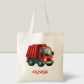 Tote Bag Camion à vidange rouge mignon