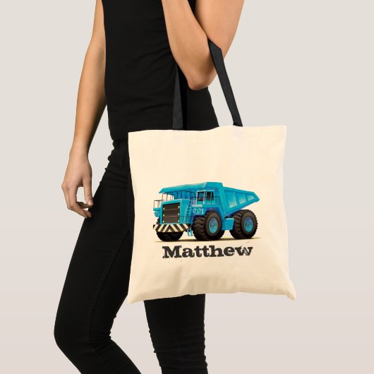 Tote Bag Camion de déchargeur nommé fait sur commande de (Devant (produit))