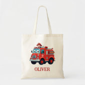 Tote Bag Camion de pompiers et pompier mignons (Devant)