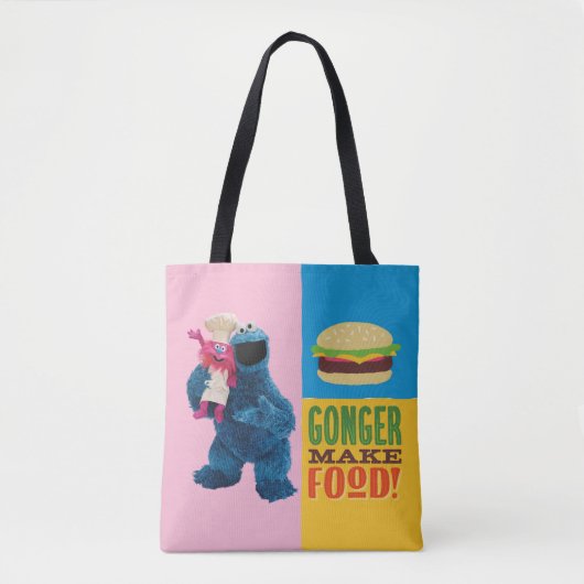 Tote Bag Camion fourré de Cookie Monster | Gonger Make Food (Devant)