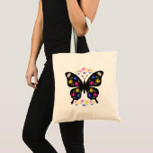 Tote Bag Camiseta mariposa con flores multicolor (Devant (produit))