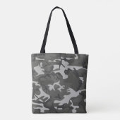Tote Bag Camo Camouflage Abstrait Gris Moderne (Dos)