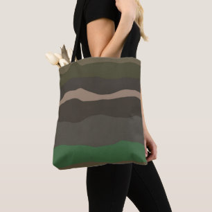 Tote Bag Camo et bandes abstraites vertes