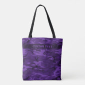 Tote Bag Camo Fourre-tout violet foncé avec texte personnal (Dos)