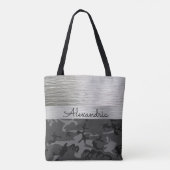 Tote Bag Camo noir Shimmer Silver Personnalisé (Dos)
