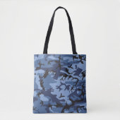 Tote Bag Camouflage bleu marine, Militaire, Armée (Devant)
